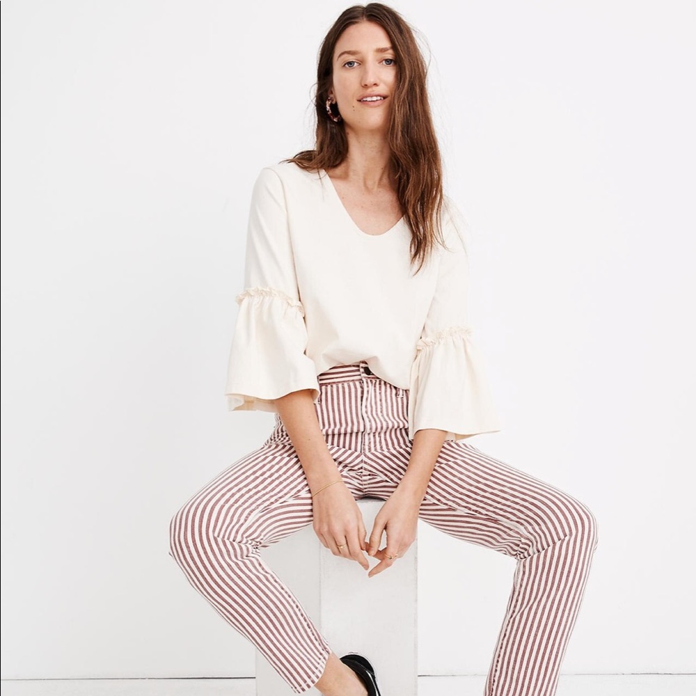 High Rise Slim Boyjean in Luca Stripe